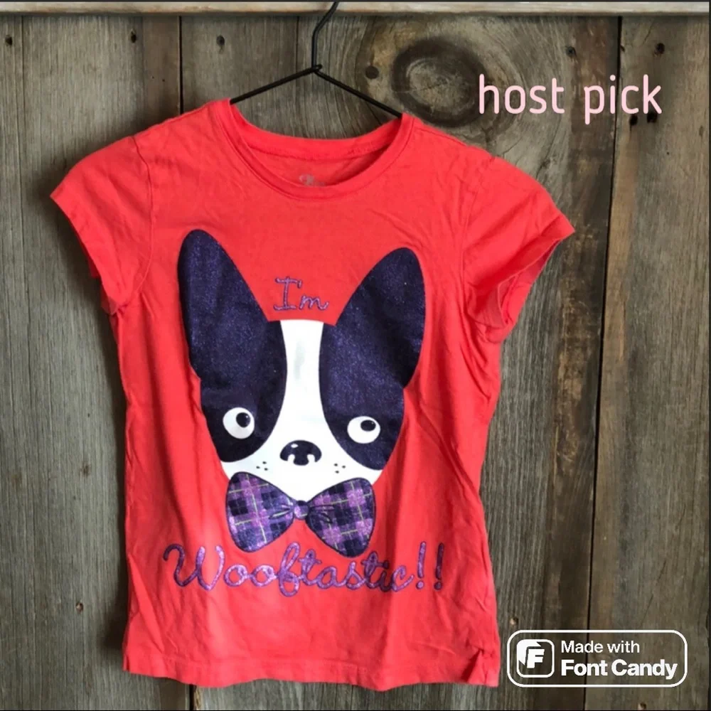 Children’s Place Pink Dog Graphic Tee Large 10/12